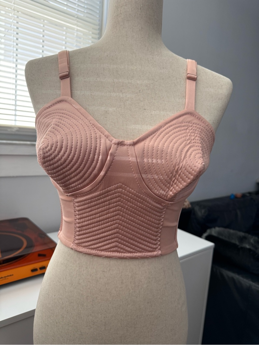 Jean Paul Gaultier Femme Pink Satin Cone Bra Corset Bustier Top US 6 - Picture 3 of 7